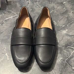 Nordstrom Black Leather Slip-On Loafers